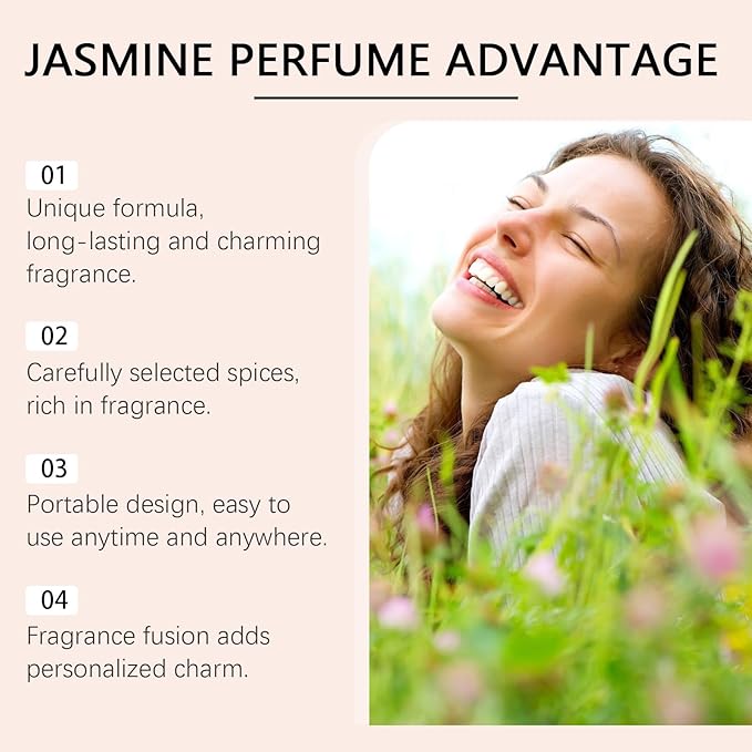 Jasmine Fresh Scent Perfume - Long-lasting Floral And Fruity Fragrance Natural Mild Portable Enhances Personal Charm(3PCS)