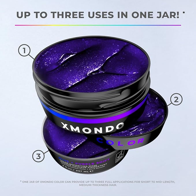 XMONDO Color Blue + Purple Shade Shift ? Blue Purple Dye with Bond Booster &amp Hyaluronic Acid 8 oz