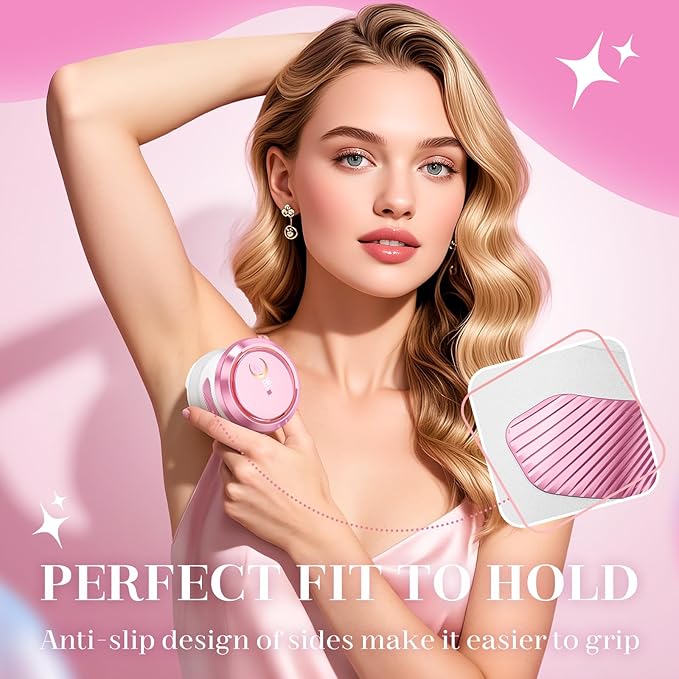 Electric Razors for Women - Flawless Women's Electric Body Shaver Waterproof Wet Dry Hair Remover with Detachable Head Easy to Hold with Anti-Slip Strips Cherry