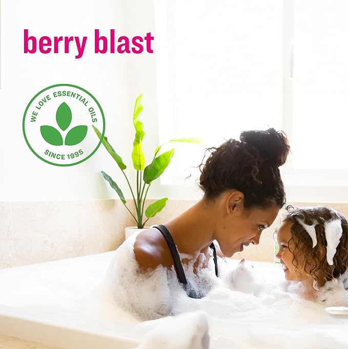 Everyone 3-in-1 Kids Soap Body Wash Bubble Bath Shampoo 32 Ounce (Pack of 2) Berry Blast made with Essential Oils for Toddlers tweens and teens