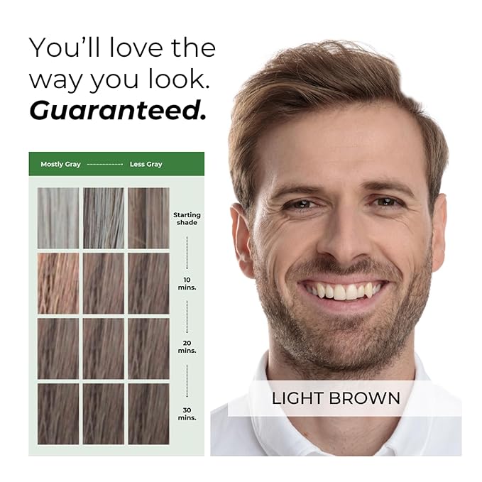 Simpler Hair Color Light Brown Mustache and Beard Upgraded Brush Kit with 3 Brushes Included for Precision Application - Gentle Professional Quality and Ammonia Free Dye for Hair Beard and Mustache