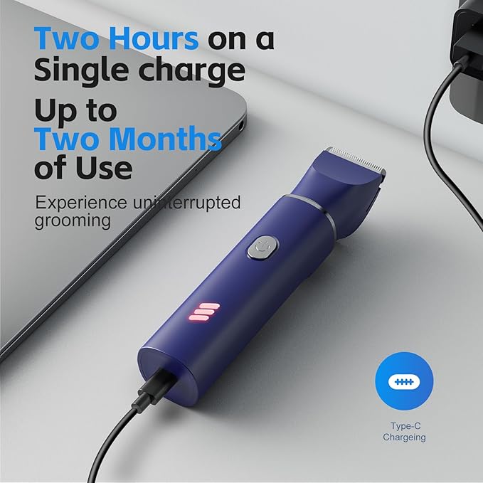 Electric Razor for Men: Manscape Body Trimmer for Mens Gifts Electric shavers IPX7 Waterproof USB-RechargeableReplaceable Blade Blue