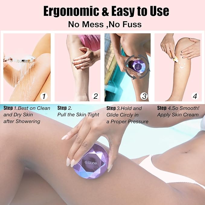 Crystal Hair EraserPainless Nano Hair Remover ExfoliationGentle and Efficient Glass Hair Removal Device Without WaxingNatural Epilator for Women and Men(Violet)