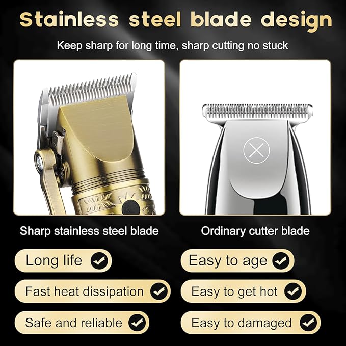 Hair Clippers for Man T-Blade Trimmer Nose Hair Trimmer Electric Shaver Set Professional Metal Body Barber Clippers Set for Haircut Men?™s Grooming Kit with LCD Display Ideal Gift for Him