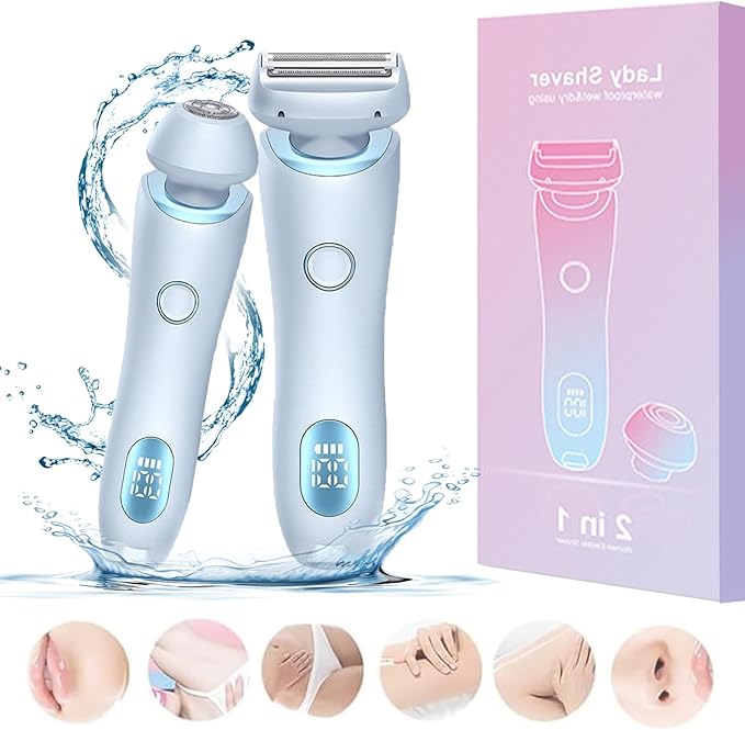 Dusk Official Razor for Women - Glide Pro 3.0 3-in-1 Multifunctioning Silk Shaver Smooth Shave Painless Hair Removal Wet &amp Dry (Blue)