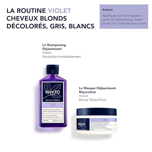 PURPLE Repairing No Yellow Mask Deep Hydration for Gray Hair White Hair and Bleached Blonde Hair 6.76 fl.oz.