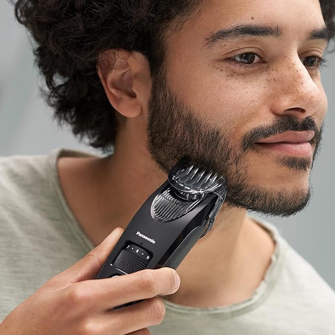 Panasonic Beard Trimmer for Men Cordless Precision Power Hair Clipper with Comb Attachment and 19 Adjustable Settings Washable ER-SB40-K 0.5-10mm lengths 1 Pack