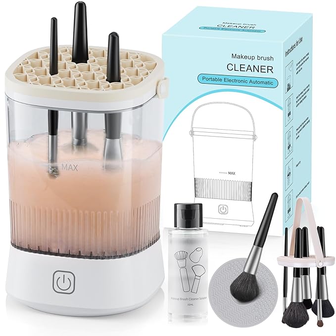 Electric Makeup Brush Cleaner Portable Automatic USB Cosmetic Brushes Cleaner Machine Automatic Makeup Brush Cleaner for Makeup Sponges and Brushes（22）
