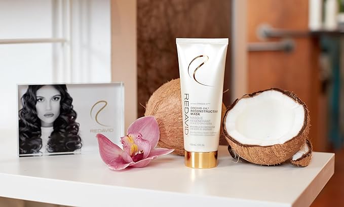 Redavid Orchid Oil Reconstructive Mask - Ultra Nourishing 15 Minute Weekly Treatment with Biofunctional Vitamin E and Coconut Oil for Curly and Damage Hair - Extreme Repair and Reconstruction