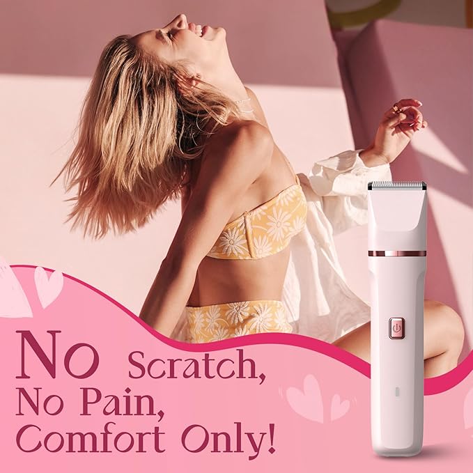Bikini Trimmer for Women - Painless Electric Razors for Silk SkinCordless Body Shaver for TripReplaceable Lady Facial Razor IPX7 Waterproof&ampEasy Cleaning Stocking Stuffers Christmas Gifts