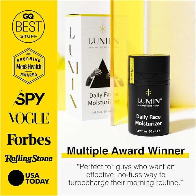 Lumin Daily Face Moisturizer for Men ? Lightweight Hydrating Cream with Niacinamide Men’s Face Lotion for Normal Combination &amp Sensitive Skin Korean Skincare Smooth &amp Nourishing 50ml 2 P