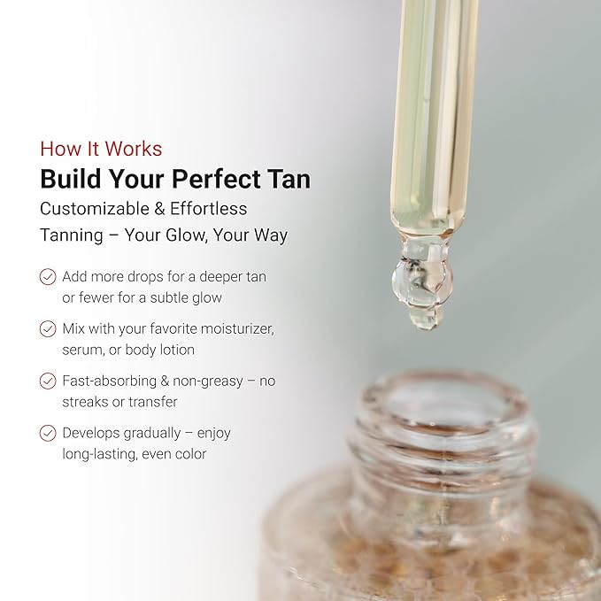 LifeCell Glow Self-Tanning Drops for Face &amp Body DHA &amp Squalane Formula Customizable Tan Streak-Free Hydrating Fragrance-Free Non-Comedogenic Safe for All Skin Types 1 Fl Oz