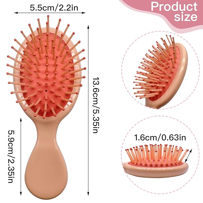100 Pieces Mini Wet Hair Brush Travel Detangling Brush for Most Hair Types with Ease Knots Without Tears or Breakage Multicolor