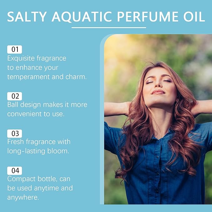 Ocean Breeze Fragrance Roll-On Perfume - Natural &amp Long-Lasting Sea Wind Scent For Refreshing Vibe Perfect For Dating(2PCS)