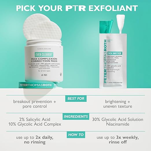 Peter Thomas Roth | Even Smoother Instant Reveal Facial Peel | Exfoliator with Glycolic Acid for Brightening