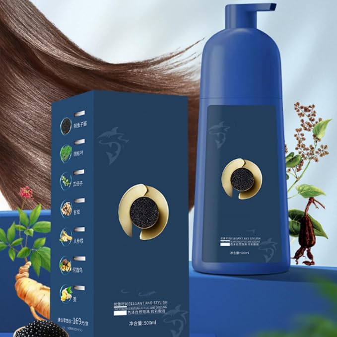Hair Dye Shampoo Caviar Protein Hair Dye Caviar Hair Colour Cream Long-Lasting Natural Plant-Based Hairs Coloring Cream for Women Men