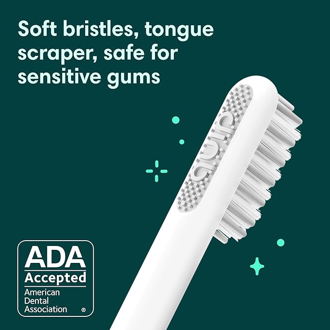 Quip Sonic Toothbrush for Adults with Timer - Includes Extra Brush Head and Travel Cover Mount - Electric Soft Bristle Refill Head Metal Handle 3 Month Battery Life - Travel Toothbrush - Pink
