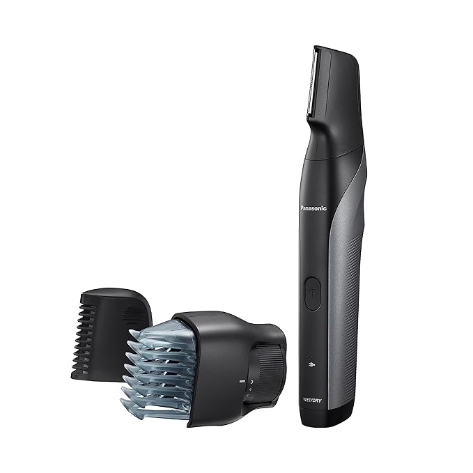 Panasonic Body Groomer for Men and Women Unisex Wet/Dry Cordless Electric Body Hair Trimmer with 2 Comb Attachments Multi-Directional Shaving in Sensitive Areas - ER-GK80-S (Black)