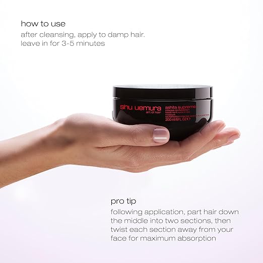 shu uemura art of hair Ashita Supreme Smoothing Treatment Mask - Adds Shine Reduces Frizz Strengthens Strands Prevents Breakage For All Hair Types 6 Fl Oz