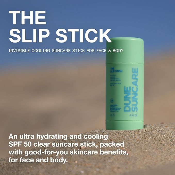 The Slip Stick SPF 50 Invisible Ultra Hydrating Cooling Sunscreen Stick ? Fragrance-Free Clean-Chemical Sunscreen for Face &amp Body ? Vegan Non-Greasy Non-Waxy &amp No White Cast