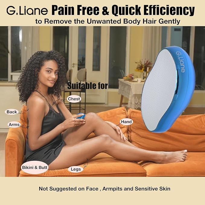 Crystal Hair EraserUpgraded Painless Crystal Hair RemoverEffective Nano Glass Hair Removal Device and Skin ExfoliationBody Epilator for Women and Men(Royal Blue)