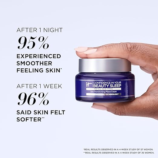 IT Cosmetics Confidence in Your Beauty Sleep Night Cream - Anti-Aging Face Moisturizer Ceramides &amp Hyaluronic Acid Visibly Improves Fine Lines Wrinkles Dryness Dullness &amp Loss of Firmness