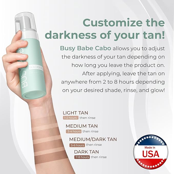 Golder Hour Tanning Mousse Self Tanner With Mitt - Achieve a Gorgeous Flawless Tan Sun-Kissed Glow for All Skin Types and Tones Sunless Tanning Mousse for Undertone (DARK BRONZE 200ml)
