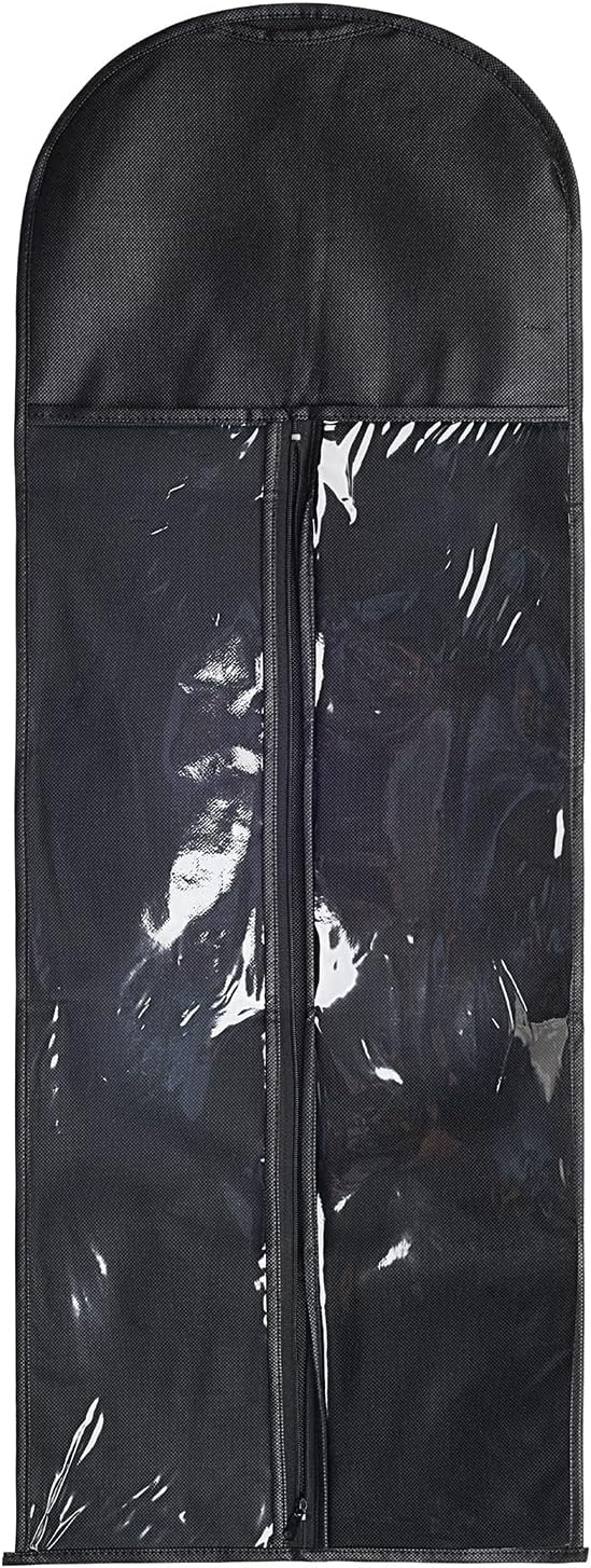 10 Packs 31.5in Extra Long Hair Extensions Storage Bag Folding Wig Bags Dust Proof Wigs Carrier Bags with Strong Durable Zipper for Home Salon Organizer (Black)
