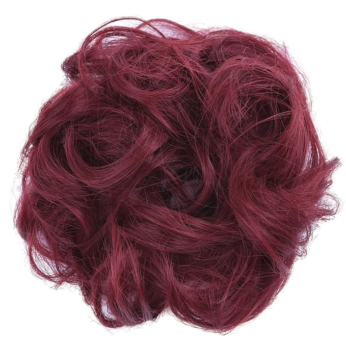 Hair Accessories 1 Pack Synthetic Donut Bun Messy Bun Hair Slices Curly Wavy Headbands Women Bun Wig Synthetic Wig Hair Extensions Hair Pieces For Women(99J)