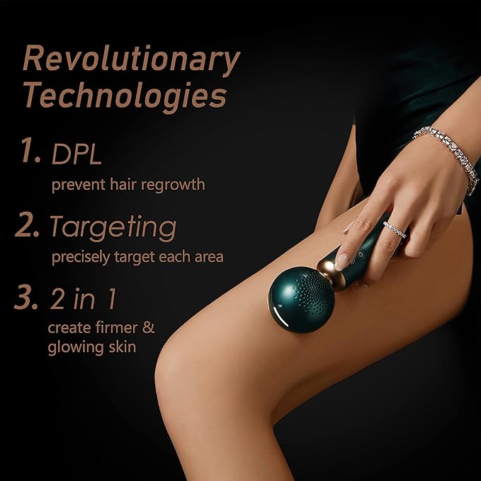 BoSidin IPL Laser Hair Removal - Bikini Laser Hair Removal for Women Hair Removal Device for Face &amp Legs Full Body Use Green