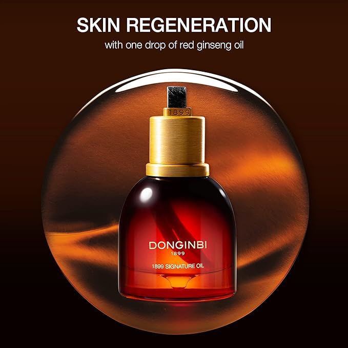 Donginbi 1899 Signature Oil - Skin Barrier Repair &amp Firming Face Oil for Women Jojoba Seed Oil &amp Sweet Almond Oil for Sensitive Skin Korean Red Ginseng Skin Care 0.88 floz / 25ml