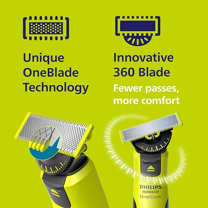 Norelco Philips OneBlade 360 with Connectivity Hybrid Face Electric Beard Trimmer and Shaver with 360 Blade Technology 1x360 Blade for Face 5in1 Adjustable Comb Model QP4530/90