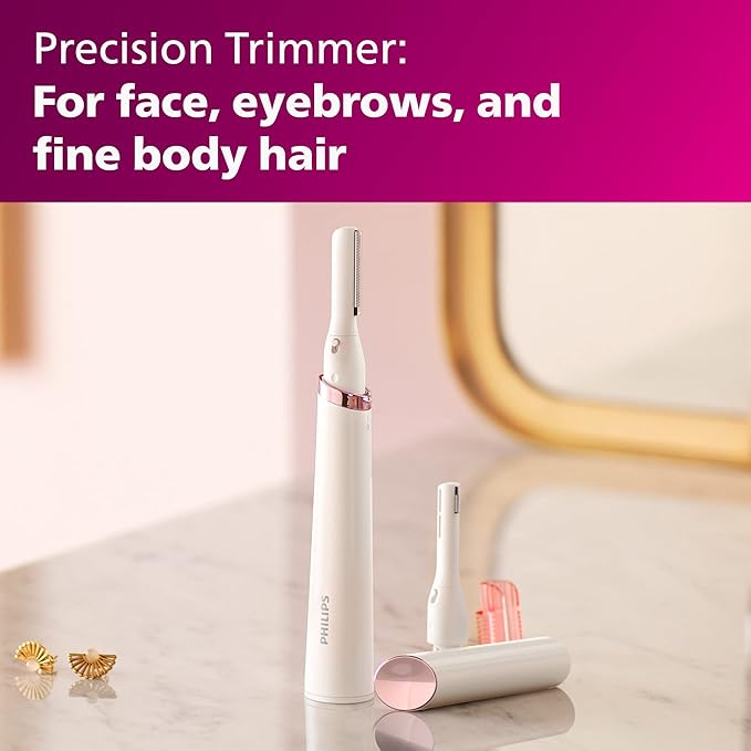 Philips Beauty Women's Bikini Trimmer and Precision Trimmer Special Edition Bundle BRT387/90Pink and White