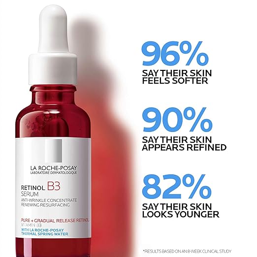 La Roche-Posay Pure Retinol Face Serum with Vitamin B3 Anti Aging Face Serum for Lines Wrinkles &amp Premature Sun Damage to Resurface &amp Hydrate Suitable for Sensitive Skin 1.0 Fl. Oz