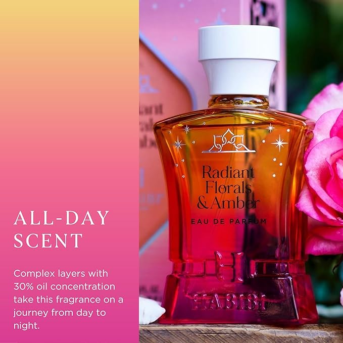H HABIBI Radiant Florals &amp Amber Musk Arabian Perfume for Women ? 2.5 oz (75ML) Long Lasting Women's Fragrance Soft Floral Scent with Violet Rose &amp Jasmine Notes