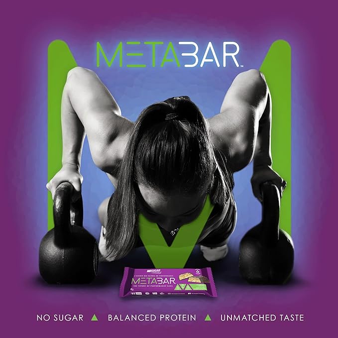 *NEW* No Sugar META BAR - High Protein Energy Bars 0g Sugar 14g Protein Low Net Carb Chocolate Caramel &amp Peanut - Grab &amp Go Protein Snack Bars with Six Layers of Decedent Delight - Gluten