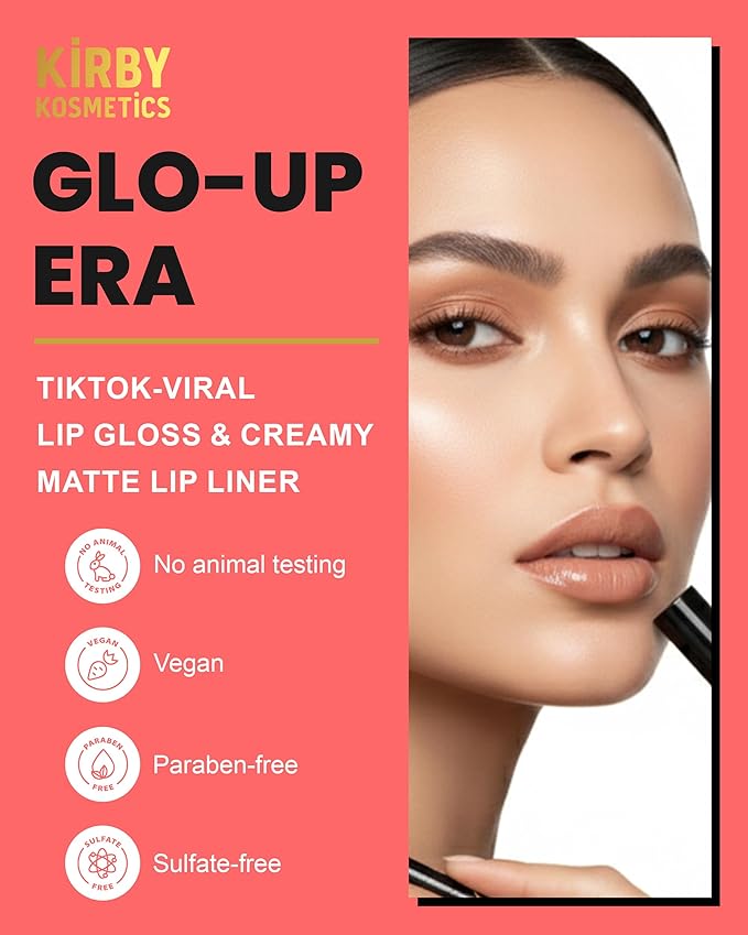 Lip Kit Duo ? Glo-up Era - TikTok-Viral Precision Liner &amp Glossy Liquid Lipstick Clean 2-Step Set with Hydrating Long-Wear Color ? Bold Inclusive Beauty for Everyday Konfidence