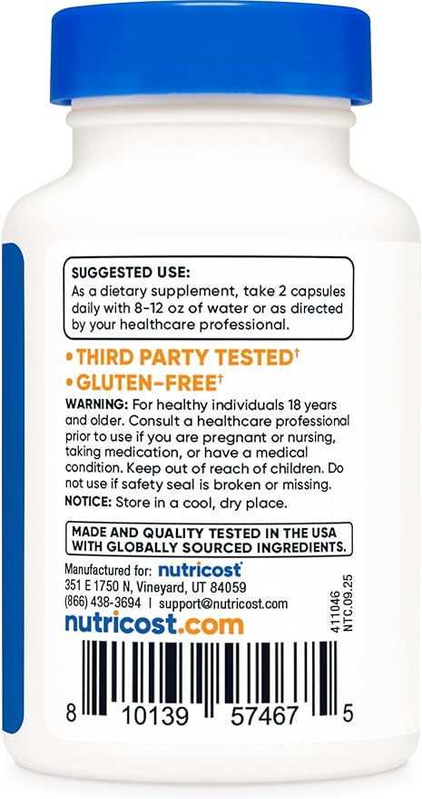 Nutricost Liposomal Glutathione Supplement 60 Capsules 720 mg Per Serving - Vegan GMO-Free 30 Servings