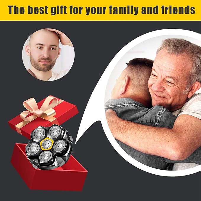 6 Blade Magnetic Replacement Shaving Heads Compatible with 6D Blade Head Compatible with Head Shavers for Bald Men3Pack Travel Size