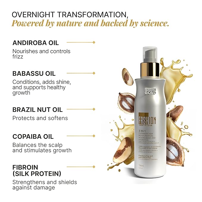 Fashion Gold CREME DE CETIM - Satin Cream 150g/56fl.oz Overnight hair mask