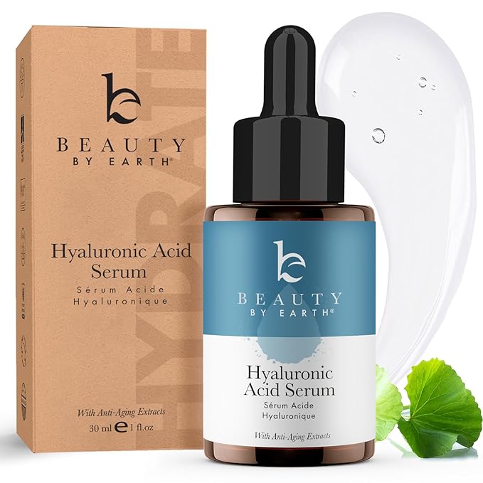 Hyaluronic Acid Serum for Face - USA Made with Natural &amp Organic Ingredients Hydrating Anti Aging Face Serum Softens and Smoothes Dry &amp Sensitive Skin Fragrance Free Day &amp Night Facial
