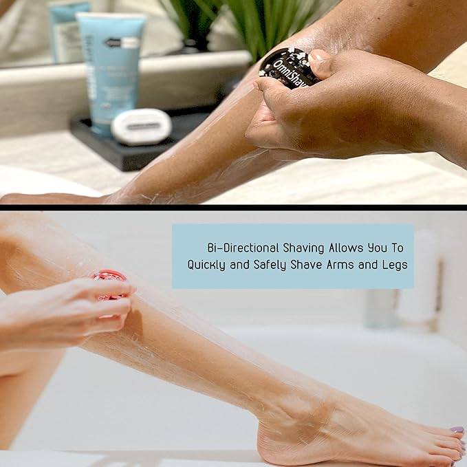 Premium OmniShaver Special - Free Hot Water Tong! Fastest Way to Shave Head Legs Arms Body | an Alternative to Disposable Shaving Razors Self Cleans &amp Strops During Use
