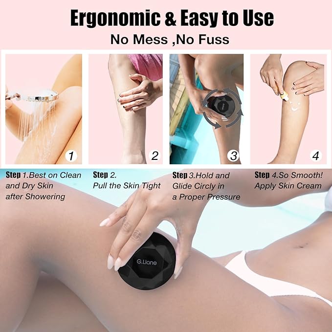 Crystal Hair EraserPainless Nano Hair Remover ExfoliationGentle and Efficient Glass Hair Removal Device Without WaxingNatural Epilator for Women and Men(Diamond Black)