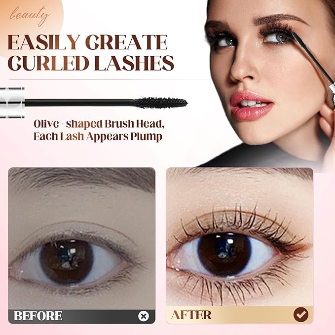 Mascara for Older Women 60 Plus 2026 New Mascara Volume and Length for Mature Women with Thinning Lashes Waterproof Non Clumping Long Wear for Eyelash Makeup (Brown)