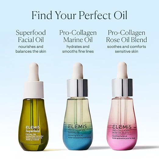 ELEMIS Pro-Collagen Marine Oil 15ml Lightweight Face Oil To Hydrate Nourish &amp Improve Skin Texture