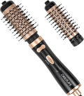 DAILYLIFE Rotating Hair Dryer Brush Hot Air Brush with 2 Brushes (1.5 &amp 2) ALCI Safety Plug and Ionic Technology More Shine and Less Frizz