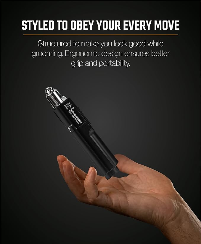 M-7 Nose Hair Trimmer ? Multifunctional Nose Ears and Eyebrows Hair Trimmer for Men with Nickel Sterilized Coating and Self-Cleaning Water Resistant Design ? Travel Pouch Included