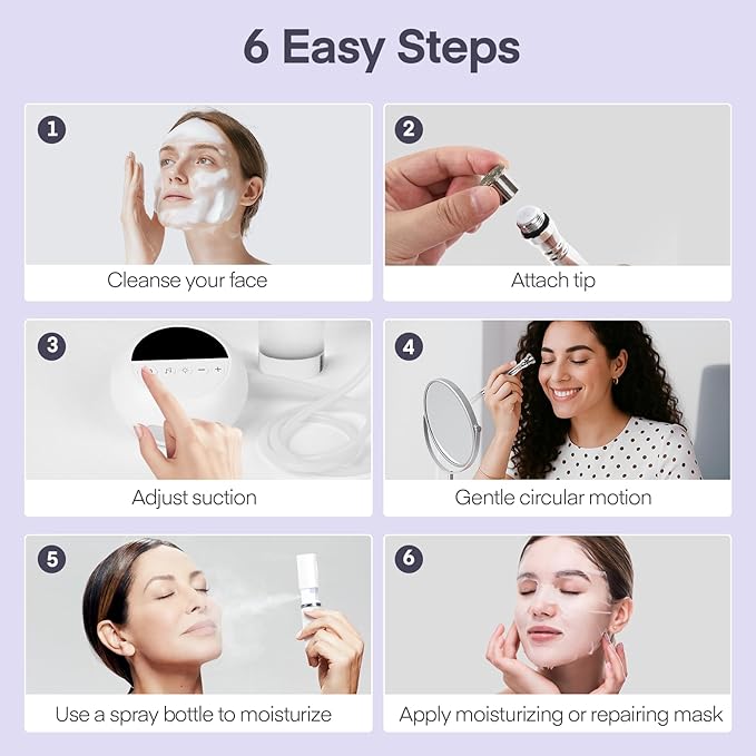 Diamond Micro-dermabrasion Machine 2 in 1 Dermabrasion Facial Machine for Exfoliation &amp Blackhead Removal Home Use Facial Skin Care Device