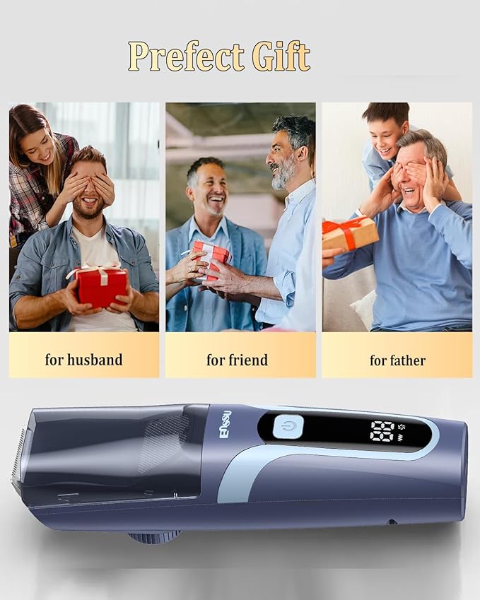 Beard Trimmer for Men Auto-Vaccum Rechargeable Electric Men Beard Trimmers with 2 Combs 1-20mm Adjustable Length Dial Waterproof Cordless Mustache Trimmer for Face Stubble