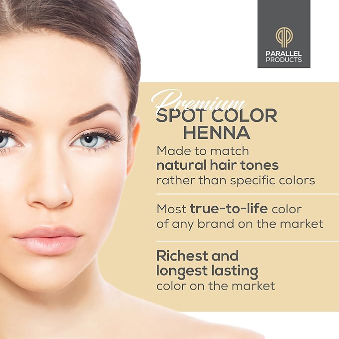Parallel Products Henna Hair Color Kit - Complete Tint Kit for Professional Spot Coloring - Covers Grays and Roots - Color Palette Included